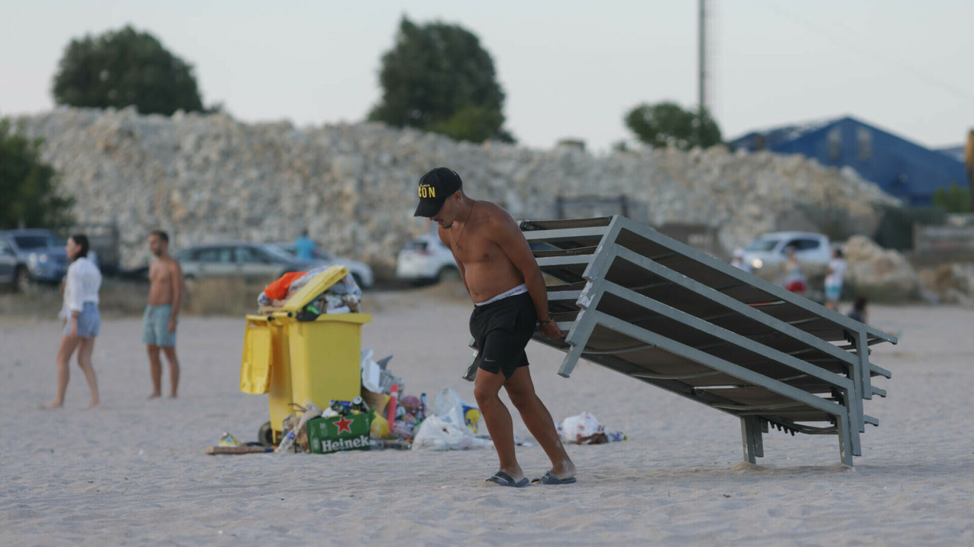 litoral, plaja, sezlong