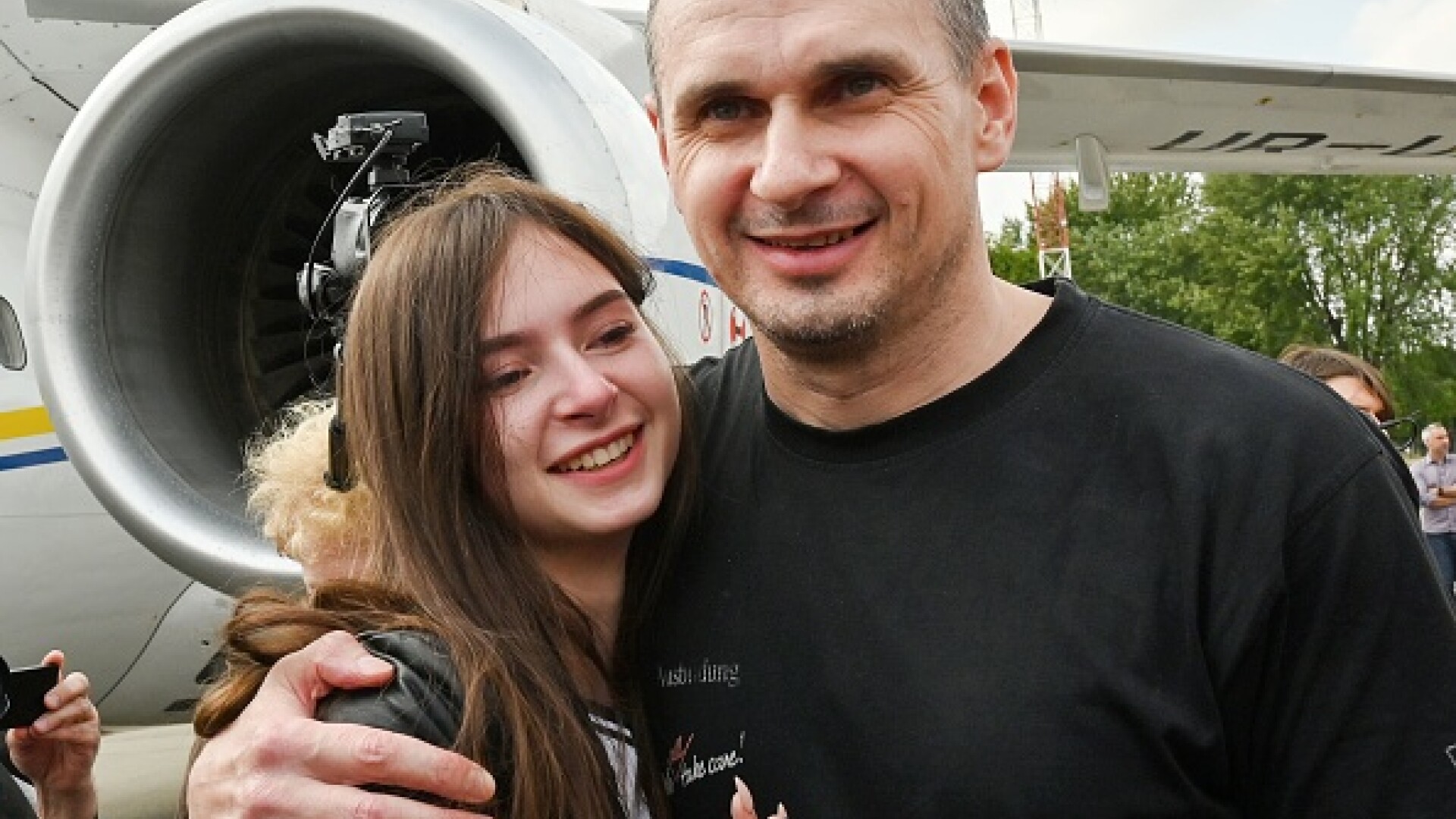 Oleg Sentsov cu fiica lui Alina