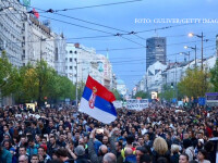 Protest anti-guvernamental urias in Serbia, dupa model romanesc. 10.000 de oameni cer demisia premierului ales presedinte