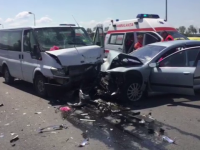 Accident grav pe podul de la Medgidia provocat de soferul unei masini cu volan pe dreapta. Manevra gresita facuta de sofer