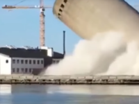 Demolare eşuată în Danemarca. Un siloz uriaş a căzut peste clădirea vecină