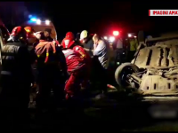Șapte victime, într-un teribil accident din Vaslui. Şoferul unui taxi a ratat o curbă