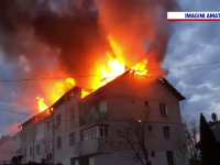 Incendiu violent la un bloc din Botoșani. Ce s-a întâmplat