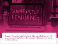 Telekom Romania oferă internet 4G și licențe de acces în platforma educațională Adservio