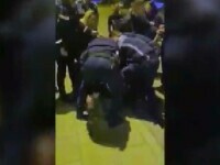 Polițiști filmați în timp ce imobilizează un tânăr băut, la Târgu Jiu. Ce făcuse acesta