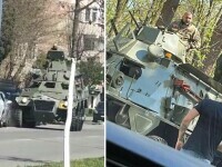 O maşină de tip militar, în care se afla Dani Mocanu, a lovit două autoturisme parcate în Râmnicu Vâlcea