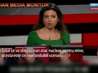 Șefa canalului rusesc RT: „Totul se va sfârși cu un atac nuclear. Este cel mai probabil scenariu”