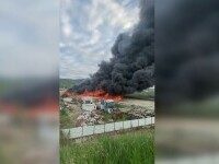Incendiu de proporţii într-o piaţă din Braşov. A fost transmis un mesaj Ro-Alert