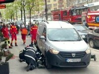 Un șofer din Cluj a trecut cu mașina peste o femeie, fără să-și dea seama. Intervenție delicată a pompierilor