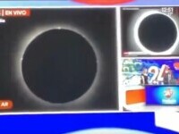 Ce a apărut, în direct, la un post de televiziune în timpul eclipsei de Soare din 8 aprilie | VIDEO