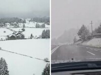 Furtuna Renata a lovit România. Temperaturile au scăzut brusc și cu 25 de grade. Zone întregi sunt acoperite de zăpadă