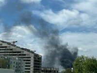 Incendiul din nordul Bucureștiului, lichidat. Ar fi luat foc fațada unui bloc în construcție. Nu s-au anunțat victime