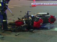 Accident violent în Capitală. O șoferiță nu ar fi acordat prioritate și a lovit un motociclist. Declarațiile martorilor