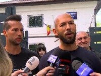Frații Tate s-au întors în România. Ce au spus când au ieșit de la Poliție