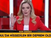 Momentul cutremurului puternic din Turcia a fost surprins LIVE. Reacția unei moderatoare | VIDEO