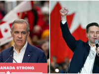 Mark Carney, șeful partidului de la putere din Canada și Pierre Poilievre, șeful opoziției