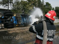 Cisternă cu azot lichid, răsturnată pe Şoseaua de Centură a Capitalei