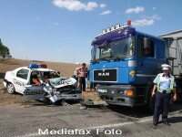 Masina de politie avariata, accident