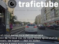 VIDEO socant. O fata din Bucuresti traverseaza neregulamentar si este lovita in plin de tramvai