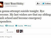 Sinucidere anuntata pe Twitter