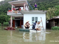 Vietnamul se confrunta cu inundatii masive, din cauza ploilor torentiale. Sute de case, dar si plantatii de orez, distruse