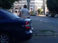 Metoda extrema de racorire pe vreme de canicula. Imagini surprinse pe o strada din Galati. VIDEO