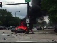 accident, incendiu, Lamborghini