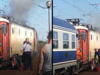 Incendiu violent la o locomotivă, în Prahova. 350 de călători, evacuați. VIDEO