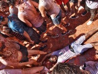 Mii de persoane la celebra bătaie cu roșii Tomatina
