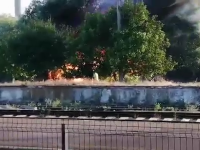 Incendiu puternic în apropiere de Gara Vaslui. O tragedie, evitată în ultima clipă