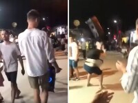Reacția violentă a unui tânăr când a trecut pe lângă un grup de petrecăreți care ascultau manele pe stradă, în Vama Veche