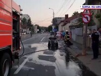 Un ATV nou-nouț a luat foc în Pitești. Proprietarul tocmai făcuse plinul