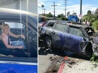 Actriţa Anne Heche, în stare gravă după un accident șocant în Los Angeles. Mașina a fost cuprinsă de flăcări. FOTO