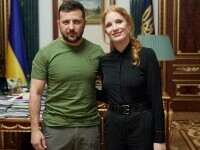 Jessica Chastain și Volodimir Zelenski