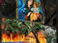 O icoană a rămas intactă în urma unui incendiu care a distrus complet casa unei femei din Botoșani