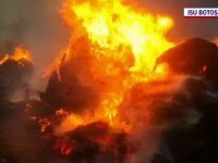 Individ din Botoșani, supărat pe părinți, a dat foc la șură. Pompierii s-au luptat șase ore cu flăcările