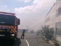 Incendiu puternic la o fabrică de furnir din Brăila. Administratorul firmei a fost găsit carbonizat