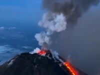 Vulcanul Kraşeninnikov a erupt după 450 de ani de linişte. E urmarea mega-cutremurului din Kamceatka. S-a format dom de lavă