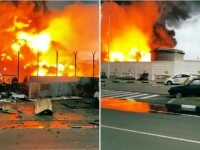 Incendiu de amploare la un depozit de petrol de la Marea Neagră, după un atac ucrainean cu drone