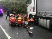 Accident grav la Orșova între un autocar, un autotren și o motocicletă. Motociclistul a fost resuscitat la fața locului