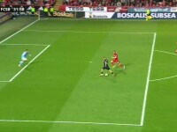 VIDEO. Golul lui Bîrligea. FCSB a deschis scorul cu Aberdeen