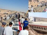 Cel puţin trei oameni au murit şi alți 94 au fost răniţi după ce un tren a deraiat în Egipt. FOTO