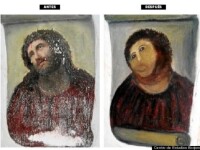 FOTO. Pictorita care a distrus o capodopera incercand sa o restaureze si-a scos la vanzare un tablou