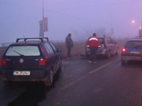 Accident in lant la Timisoara din cauza cetii. Sapte masini au fost avariate in urma impactului