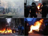Lupte de strada in Leipzig: 69 de politisti au fost raniti in urma unor ciocniri intre antifascisti si neonazisti. FOTO