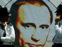 poster cu Putin in Londra