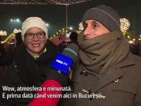 Reacția unor turiști străini aflați pentru prima dată la Târgul de Crăciun din București