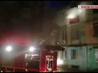 Incendiu puternic într-un bloc din Galați. Un bebeluș a fost intoxicat cu fum