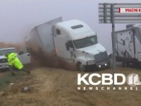 Accident spectaculos filmat pe o autostradă din Texas