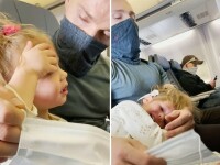 O familie a fost evacuată din avion pentru că fetița lor de 2 ani a refuzat să poarte mască